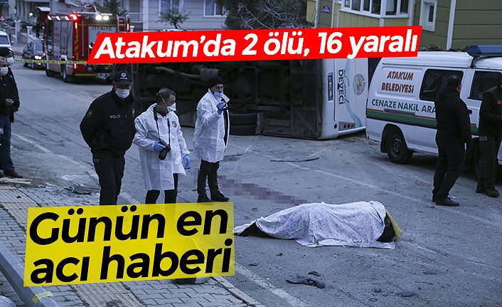 Atakum’da işçileri taşıyan midibüs devrildi: 2 ölü, 16 yaralı