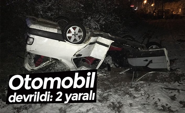 Otomobil devrildi: 2 yaralı