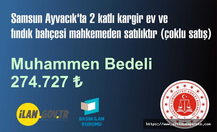 ÇARŞAMBA SULH HUKUK MAHKEMESİ SATIŞ MEMURLUĞU