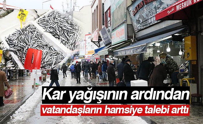 Kar yağışının ardından vatandaşların hamsiye talebi arttı