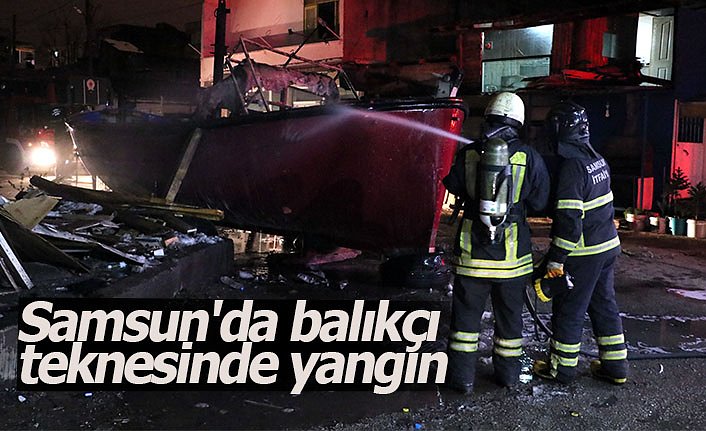 Samsun'da balıkçı teknesinde yangın