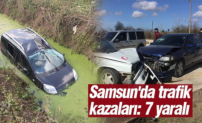 Samsun'da trafik kazaları: 7 yaralı