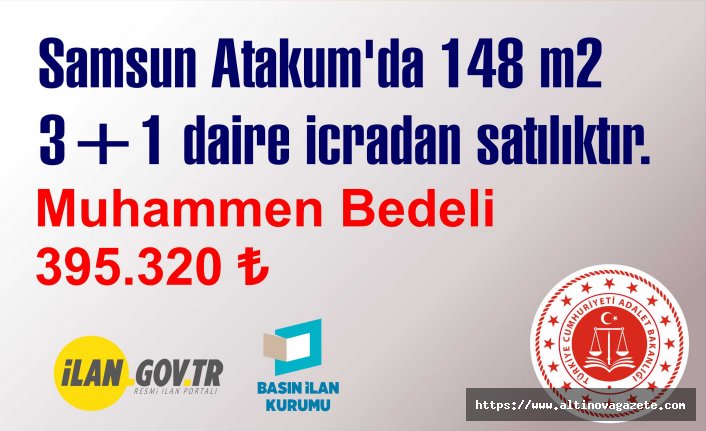 Samsun Atakum'da 148 m2 3+1 daire icradan satılıktır