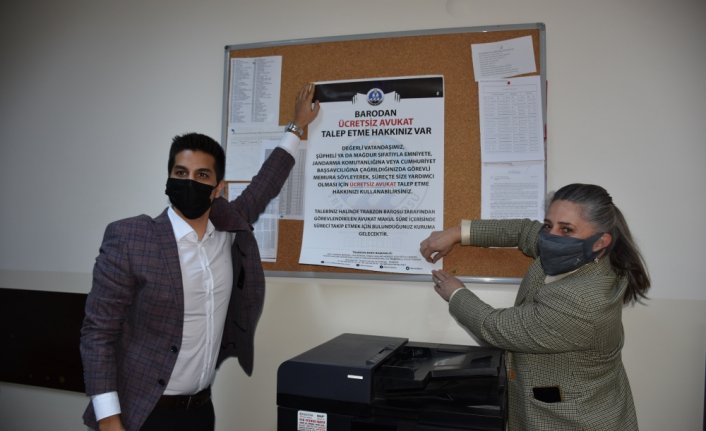 Trabzon'da vatandaşlar ücretsiz avukat talebi hakkında broşürlerle bilgilendirildi