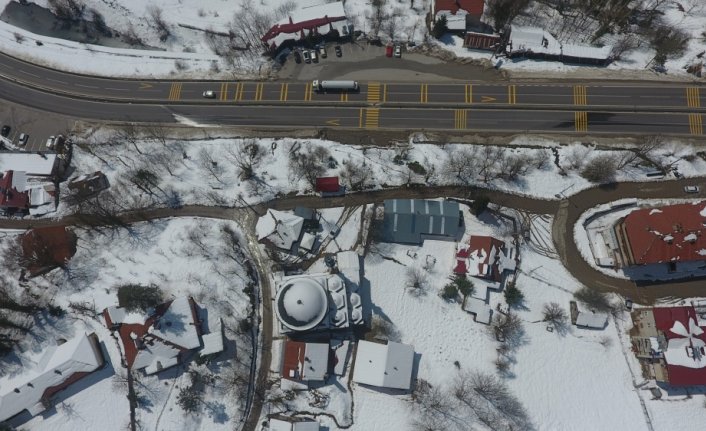 Bolu Dağı'nda kar güzel görüntüler oluşturdu