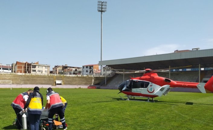 Ordu'da iş kazasında ağır yaralanan işçi ambulans helikopterle Ankara'ya sevk edildi