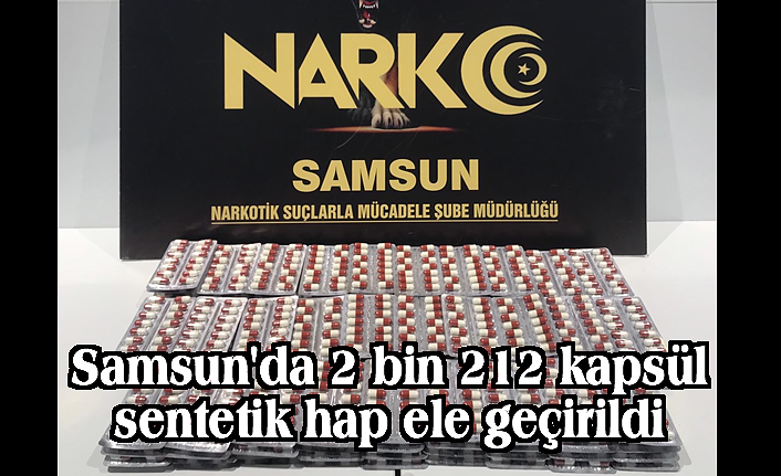 Samsun'da 2 bin 212 Kapsül Sentetik Hap Ele Geçirildi