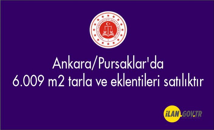 Ankara/Pursaklar'da 6.009 m² tarla ve eklentileri Satılık