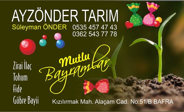 AYZÖNDER TARIM'DAN BAYRAM MESAJI
