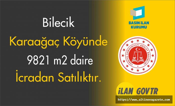 Bilecik Karaağaç köyünde 9821 m² daire icradan satılacak