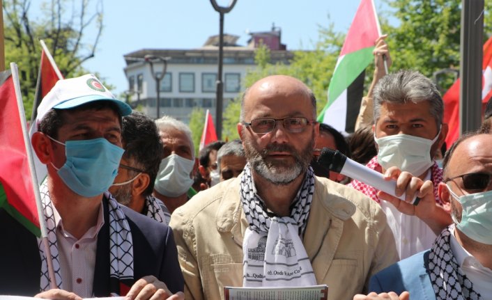 İsrail'in Mescid-i Aksa'ya yönelik saldırıları Trabzon'da protesto edildi