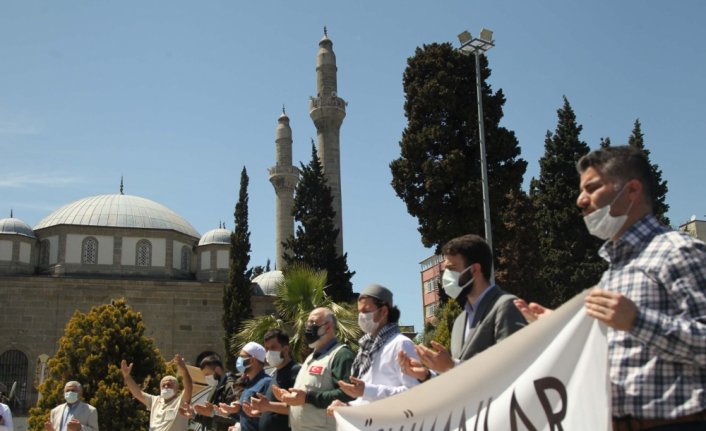 Samsun'da İsrail'in Filistin'e yönelik saldırıları protesto edildi