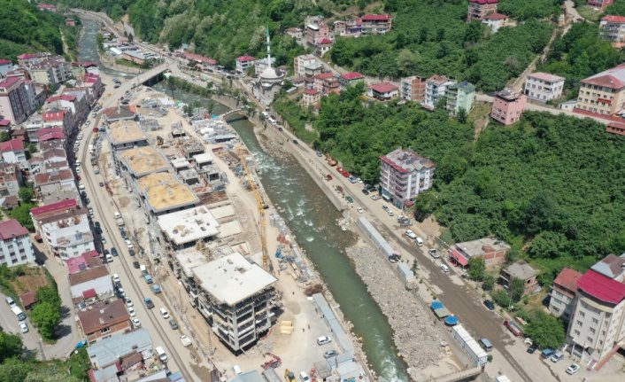 Sel felaketinin yaşandığı Dereli'de yeni yapıların inşasında sona yaklaşıldı