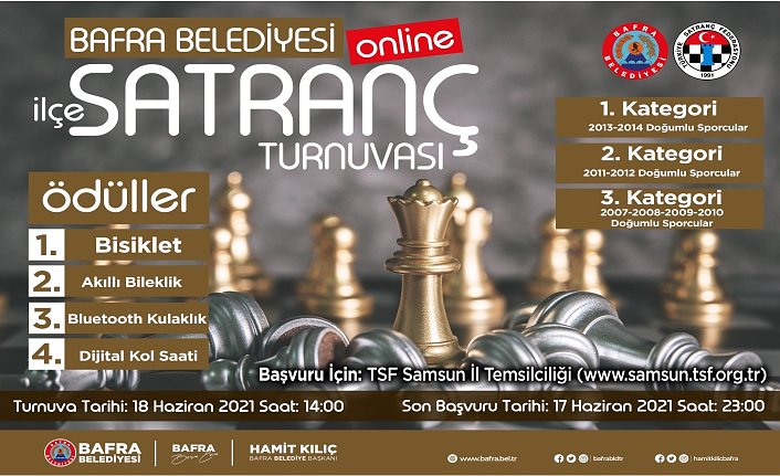 BAFRA BELEDİYESİ ONLİNE SATRANÇ TURNUVASI DÜZENLİYOR