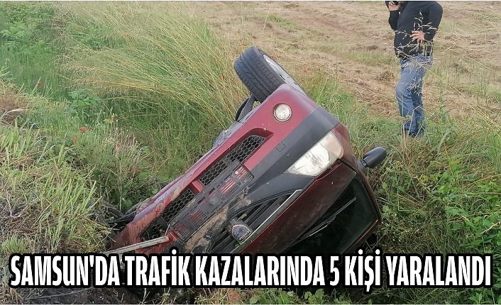 Samsun'da trafik kazalarında 5 kişi yaralandı