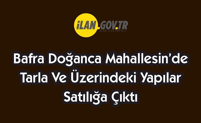 Bafra'da tarla ve üzerindeki yapılar satışa çıktı
