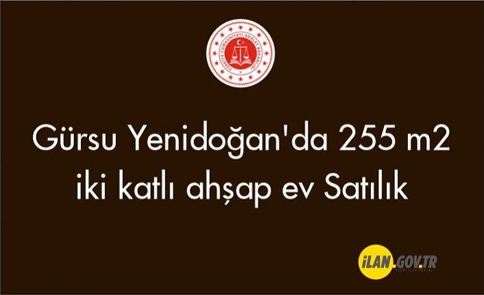 Gürsu Yenidoğan'da 255 m2 iki katlı ahşap ev mahkemeden satılıktır