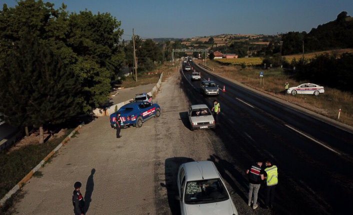 Samsun'da jandarmadan “drone“lu trafik denetimi