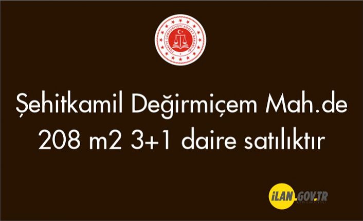 Şehitkamil Değirmiçem Mah.de 208 m2 3+1 daire satılıktı