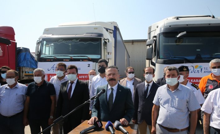 Aydın'dan Kastamonu'ya selzedeler için 4 tır yardım malzemesi gönderildi