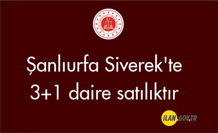 Şanlıurfa Siverek'te 3+1 daire satılıktır