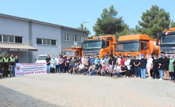 Sel yaşanan Sinop'ta görev yapan Samsun Büyükşehir Belediyesi ekipleri çalışmalarını tamamladı