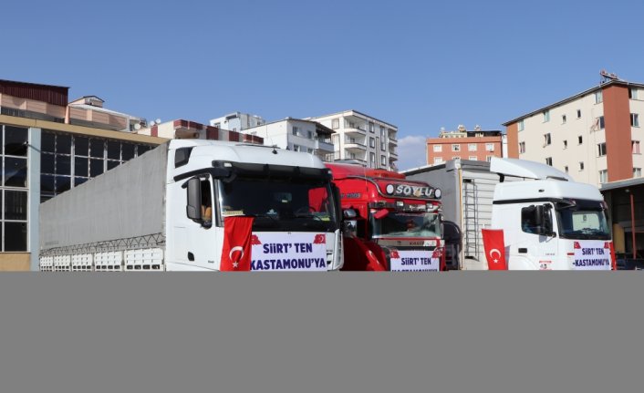 Siirt'ten sel felaketinin yaşandığı Kastamonu'ya 3 tır yardım malzemesi gönderildi