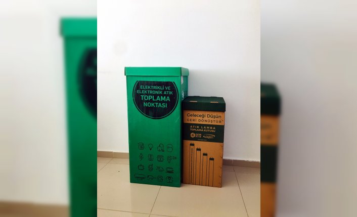 Tokat'ta muhtarların topladıkları atık elektronik eşyalar geri dönüştürülüyor
