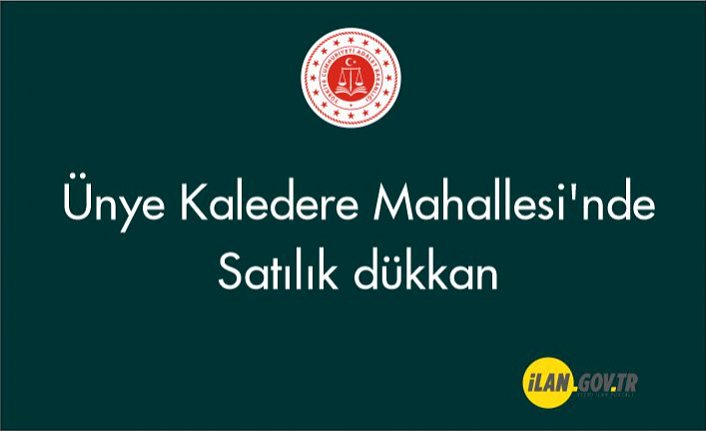 Ünye Kaledere Mahallesi'nde Satılık dükkan