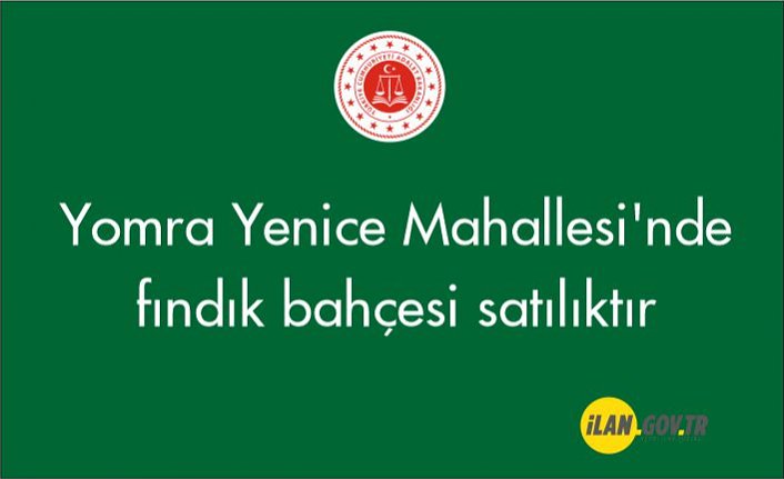 Yomra Yenice Mahallesi'nde fındık bahçesi satılıktır