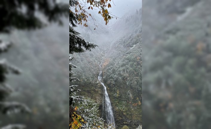 Doğu Karadeniz'in yüksek kesimlerinde kar yağışı etkili oldu