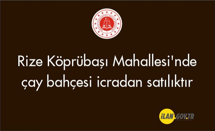 Rize Köprübaşı Mahallesi'nde çay bahçesi icradan satılıktır