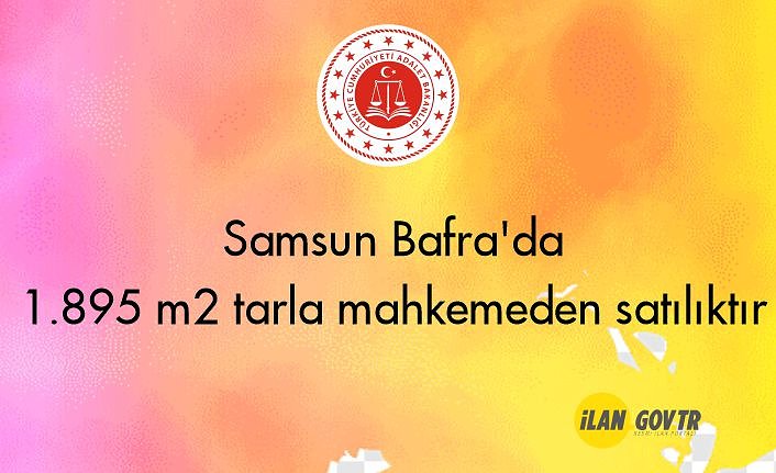 Samsun Bafra'da 1.895 m² tarla mahkemeden satılıktır