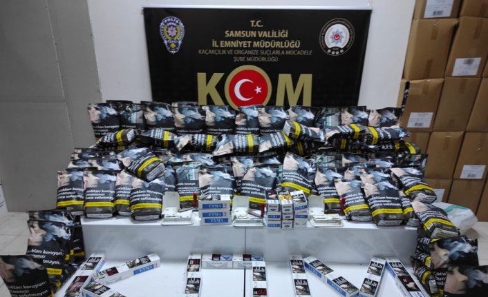 Samsun'da 7 bin 600 bandrolsüz makaron ele geçirildi