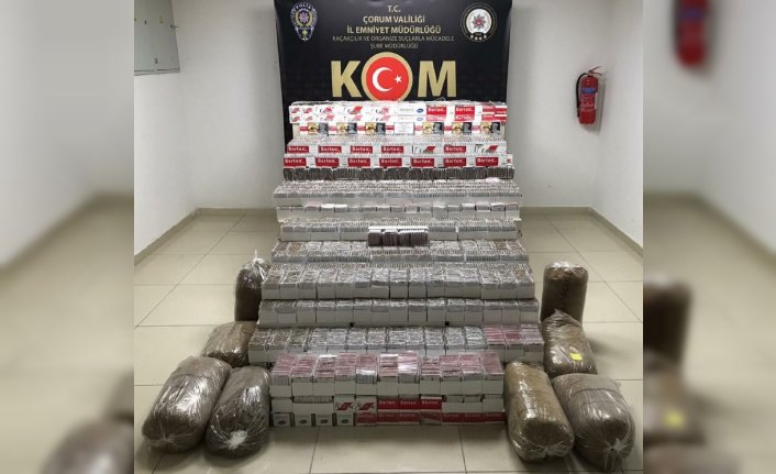 Çorum'da 125 bin 600 bandrolsüz makaron ele geçirildi