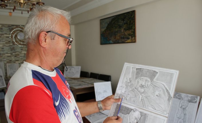 Emekli güvenlik görevlisi yarım asırdır hayallerini tuvale yansıtıyor