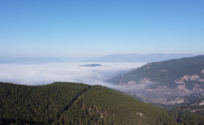 Mudurnu Ovası'nda oluşan sis drone ile görüntülendi
