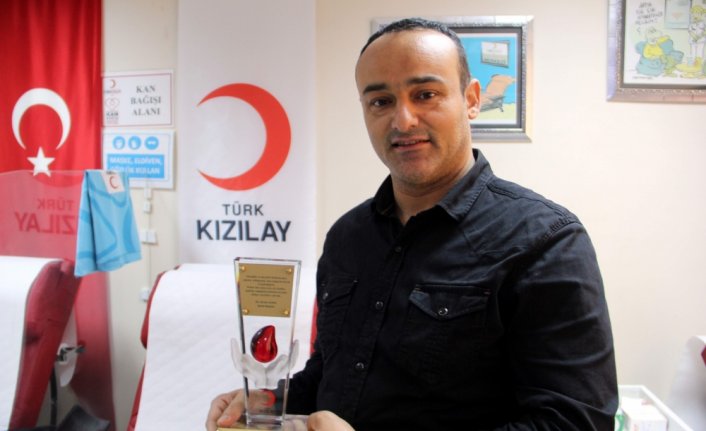 Sinop'ta 53 kez kan bağışında bulunan Bostancı'ya teşekkür beratı verildi