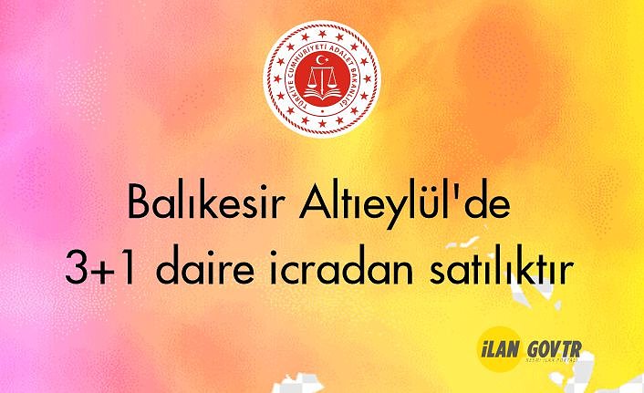Balıkesir Altıeylül'de 3+1 daire icradan satılıktır