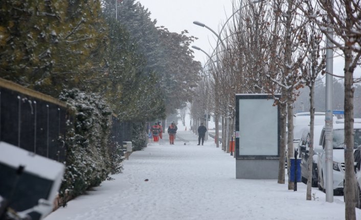 Çorum'da kar etkili oldu
