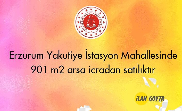 Erzurum Yakutiye İstasyon Mahallesinde 901 m² arsa icradan satılıktır