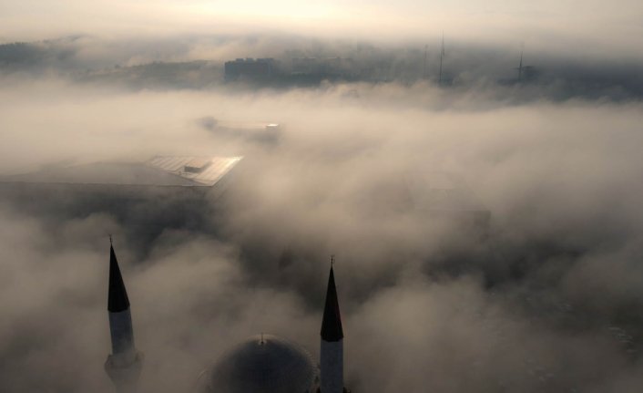 Karabük'te sis manzarası drone ile görüntülendi