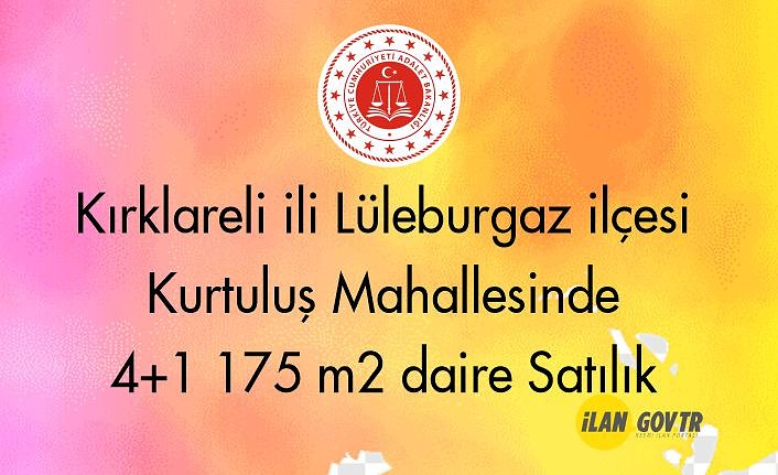 Kırklareli ili Lüleburgaz ilçesi Kurtuluş Mahallesinde 4+1 175 m² daire