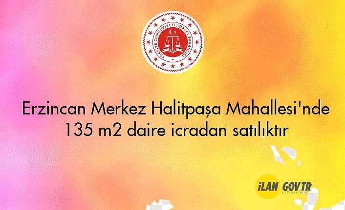 Erzincan Merkez Halitpaşa Mahallesi'nde 135 m² daire icradan satılıktır