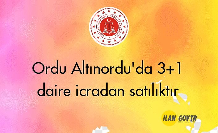 Ordu Altınordu'da 3+1 daire icradan satılıktır