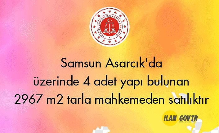 Samsun Asarcık'da üzerinde 4 adet yapı bulunan 2967 m² tarla satılıktır