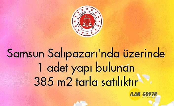 Samsun Salıpazarı'nda üzerinde 1 adet yapı bulunan 385 m² tarla satılıktır
