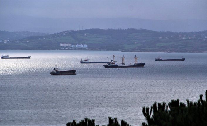 Fırtına uyarısı üzerine yük gemileri Sinop'un doğal limanına sığındı