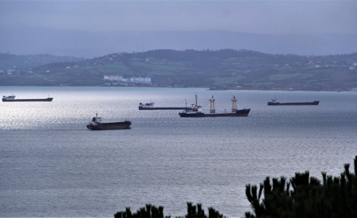 Fırtına uyarısı üzerine yük gemileri Sinop'un doğal limanına sığındı