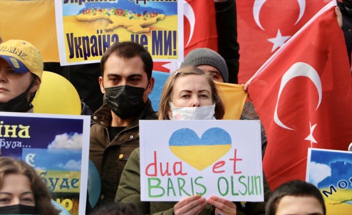 Rusya'nın Ukrayna'ya saldırısı Trabzon'da protesto edildi